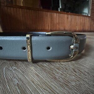 Yves Saint Laurent Baby Blue Skinny Belt with Gold buckle Detail size 36/90